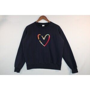 Paul Smith Heart Sweatshirt Size Large 100% Organic Cotton Rainbow Stripes